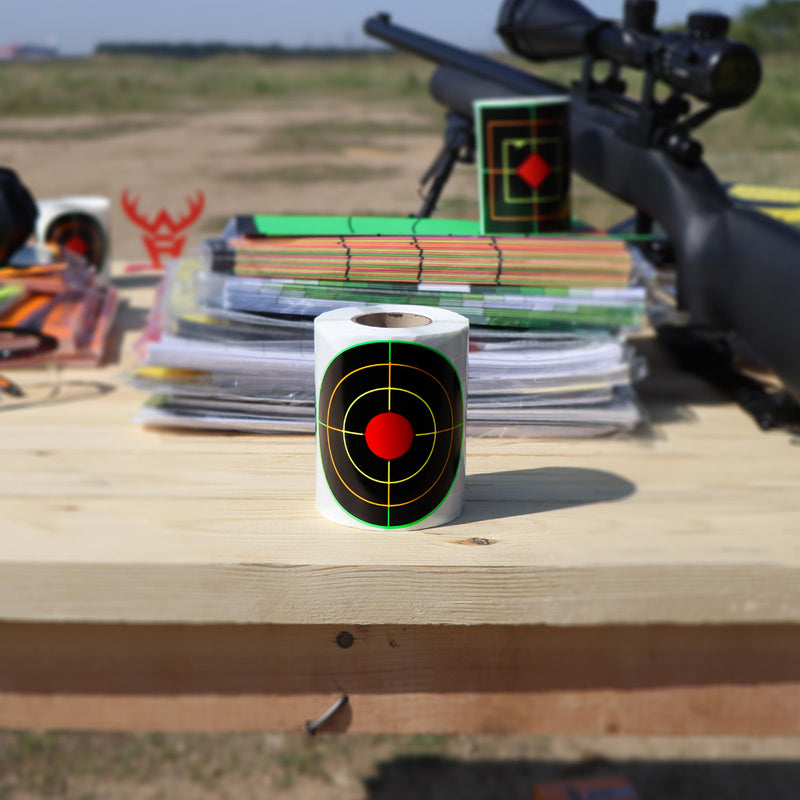 Load image into Gallery viewer, 4 Inch Splatter Adhesive Bullseye Shooting Target Stickers - 200 Pack
