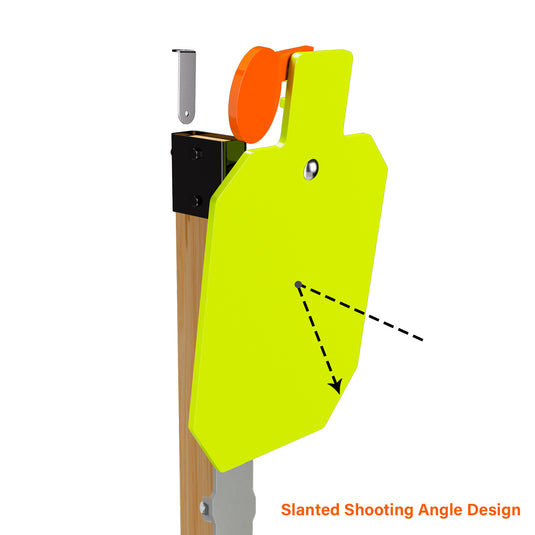 Double T-Shaped Base Stand + 2X4 Target Hanger + 3/8" Thick 12" X 20" Hostage Target + Wood Stand Armor Plate