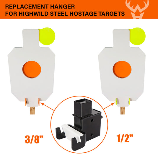 2x4 & T-Post Target Hanger, Target Mount Bracket - Only for 12" X 20" X 3/8" AR500 Steel Bullseye Hostage Target