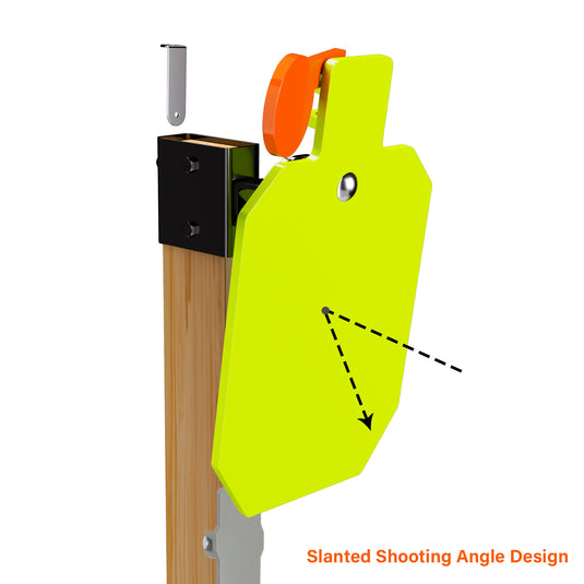 Double T-Shaped Base Stand + 2X4 Target Hanger + 3/8" Thick 10" X 16" Hostage Target + Wood Stand Armor Plate