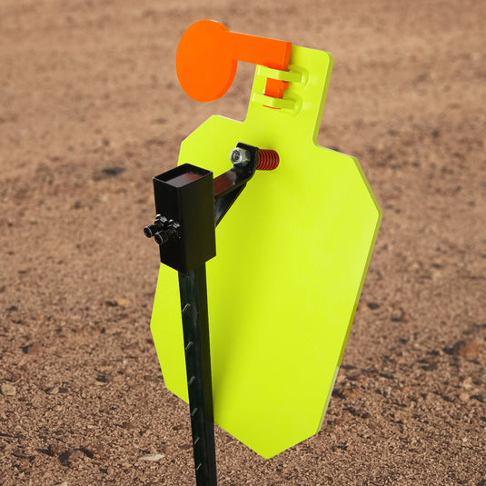 AR500 Steel Shooting Target 3/8 Inch Thick 12" x 20" Hostage with  T-Post Target Holder Mount