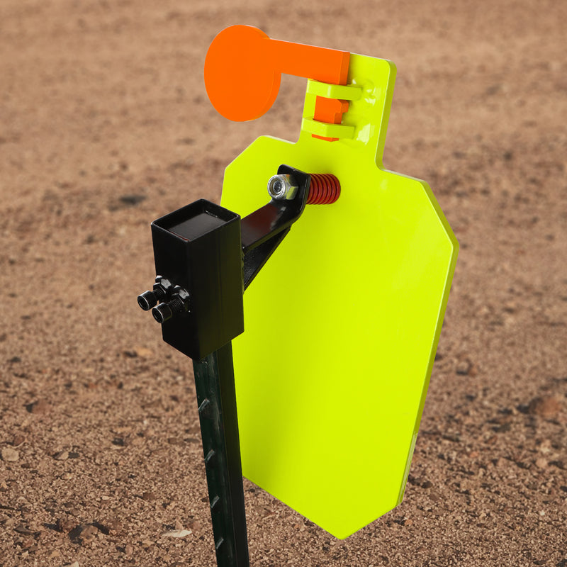 Load image into Gallery viewer, AR500 Steel Shooting Target 3/8 Inch Thick 10" x 16" Hostage with  T-Post Target Holder Mount
