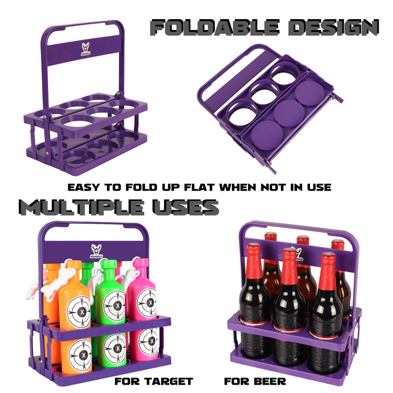 Load image into Gallery viewer, Plastic Bottle Targets for Shooting - with Hanging Rope and Foldable Storage Rack (Orange/Green/Pink)
