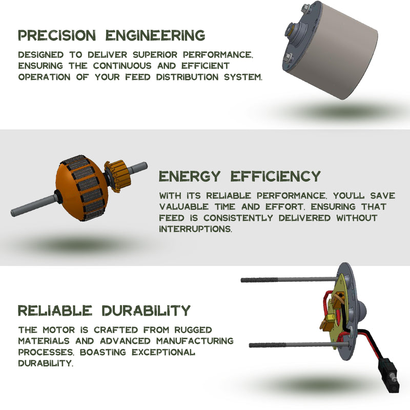 Load image into Gallery viewer, 12V 1/4&quot; Shaft Feeder Replacement Motor
