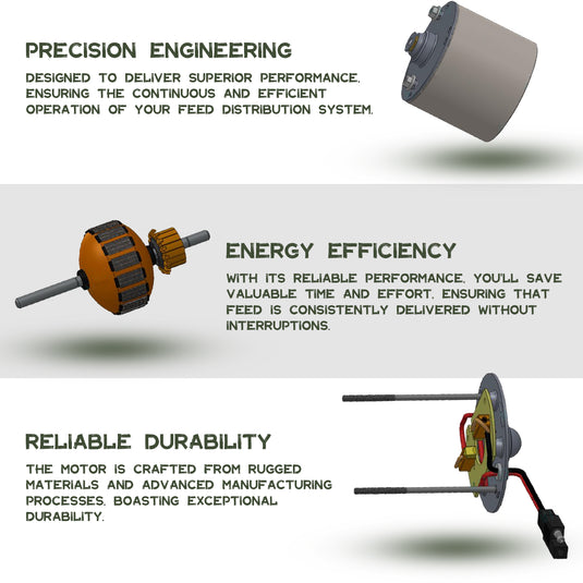 12V 1/4" Shaft Feeder Replacement Motor