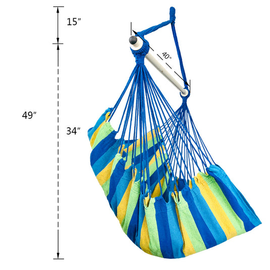 Hanging Hammock Chair - Blue & Green