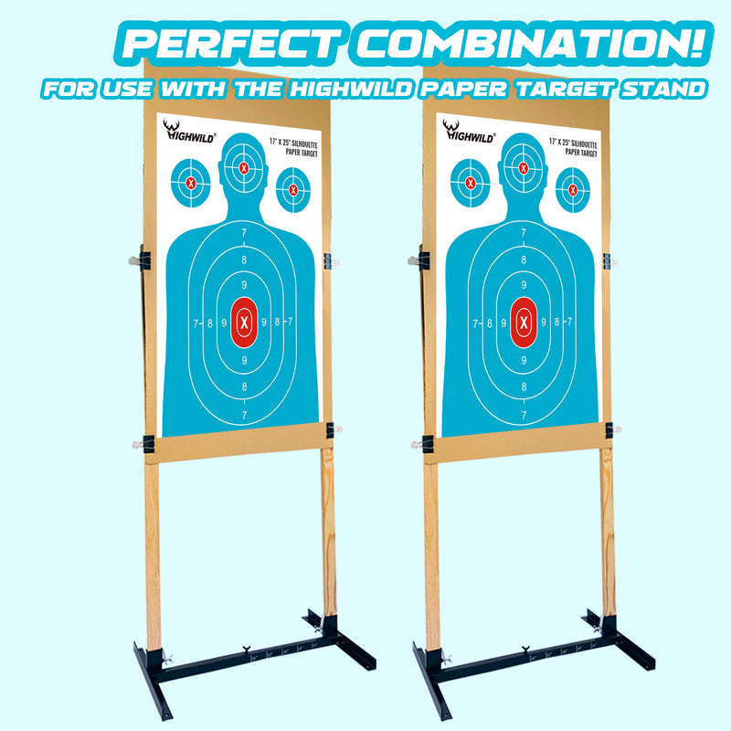 Load image into Gallery viewer, Shooting Range Silhouette Paper Target - 17X25 Inches (White &amp; Light Blue)
