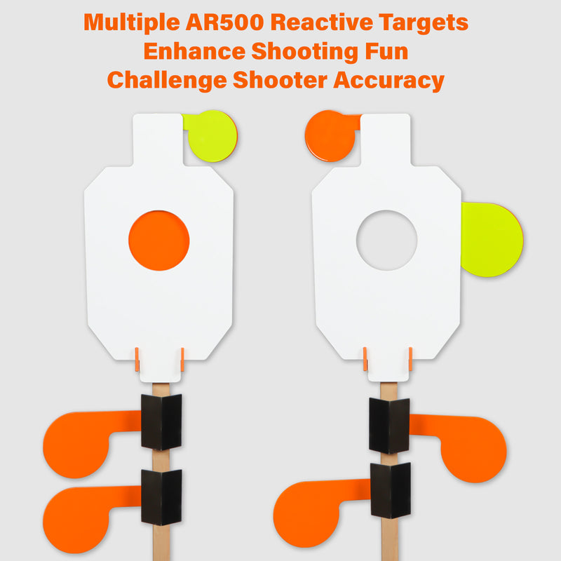 Load image into Gallery viewer, 3/8&quot; AR500 Steel 12&quot; x 20&quot; Reactive Hostage with Hanger and 6&quot; AR500 Dueling Tree Paddles Set
