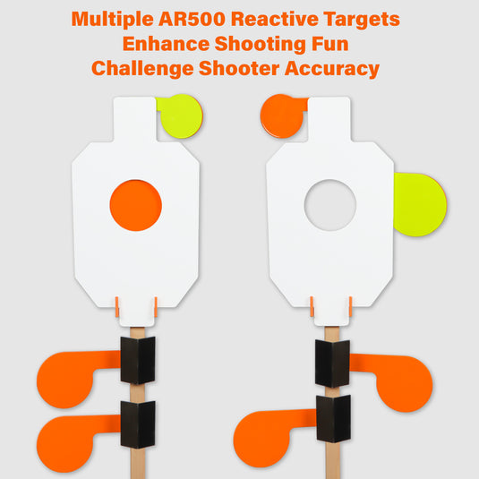 3/8" AR500 Steel 12" x 20" Reactive Hostage with Hanger and 6" AR500 Dueling Tree Paddles Set