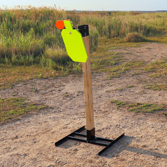 Double T-Shaped Base Stand + 2X4 Target Hanger + 3/8" Thick 10" X 16" Hostage Target