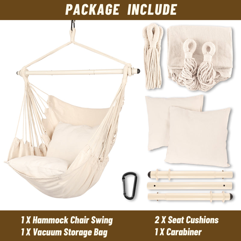 Load image into Gallery viewer, Hanging Hammock Chair with Cushions - Beige
