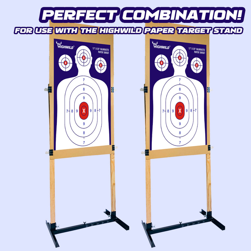 Load image into Gallery viewer, Shooting Range Silhouette Paper Target - 17X25 Inches (Navy Blue &amp; White)
