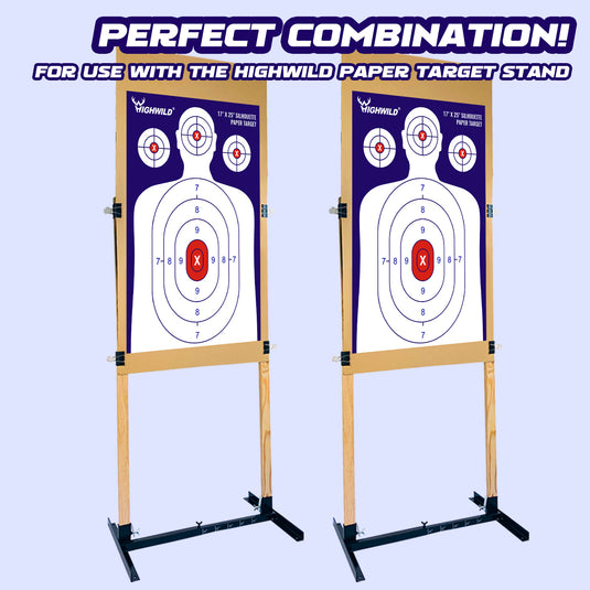 Shooting Range Silhouette Paper Target - 17X25 Inches (Navy Blue & White)