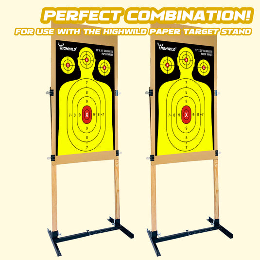 Shooting Range Silhouette Paper Target - 17X25 Inches (Black & Yellow)