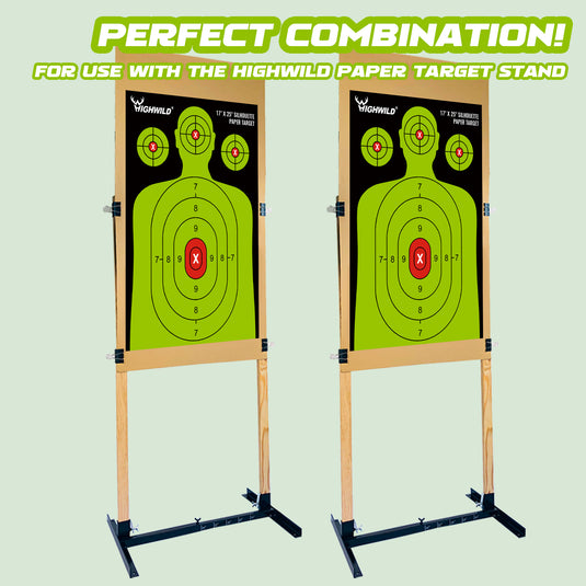 Shooting Range Silhouette Paper Target - 17X25 Inches (Black & Green)