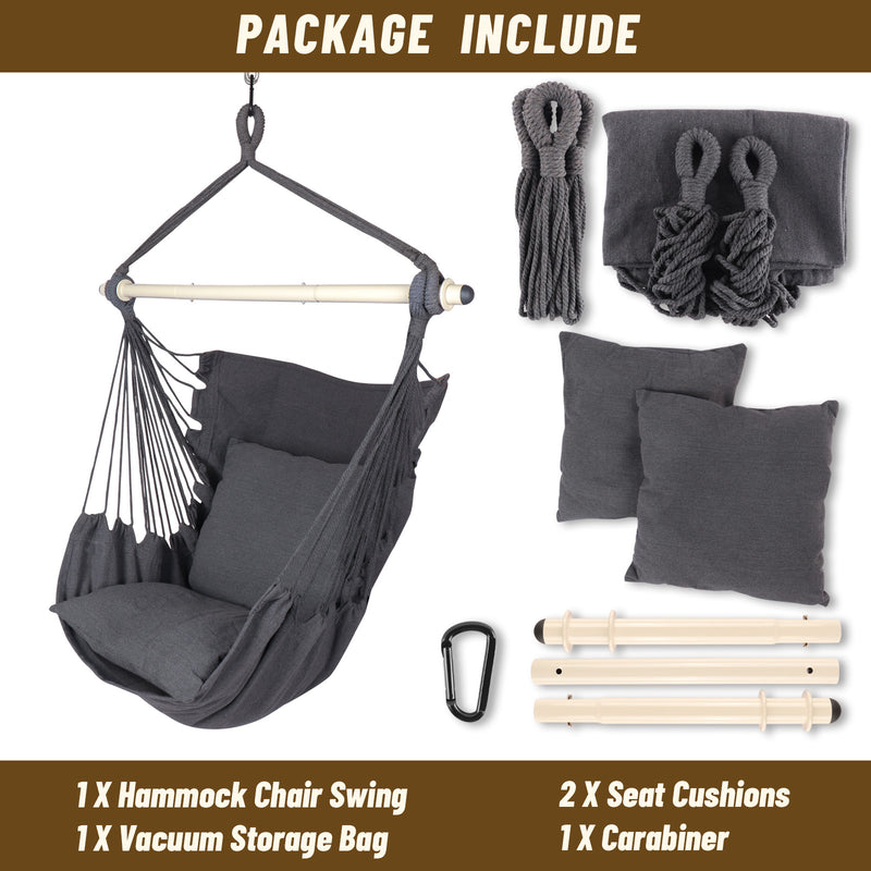 Load image into Gallery viewer, Hanging Hammock Chair with Cushions - Grey
