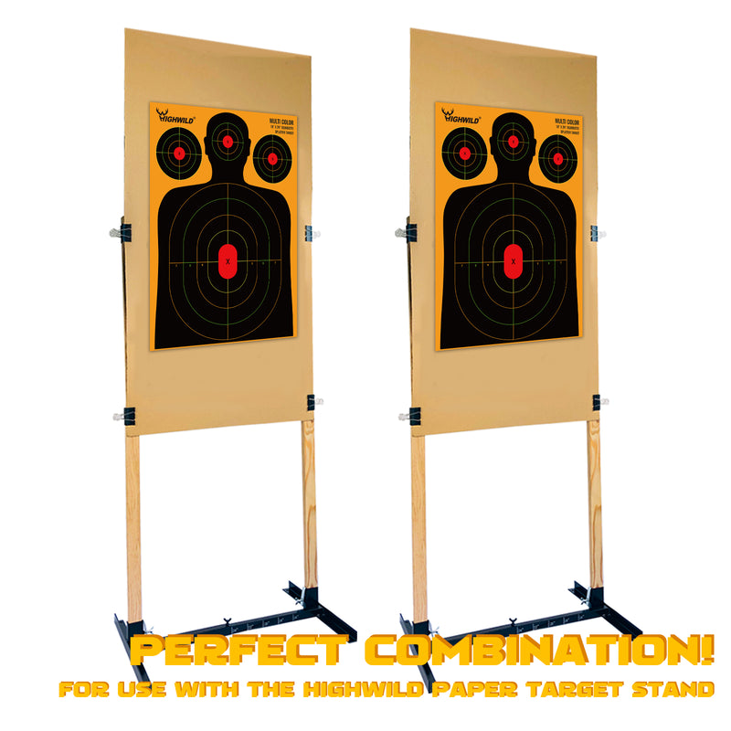 Load image into Gallery viewer, Silhouette Splatter Paper Targets - Splash Effect of Multiple Colors - 18x24 Inch
