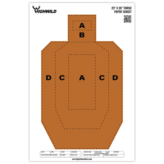 23" x 35" USPSA Paper Shooting Targets