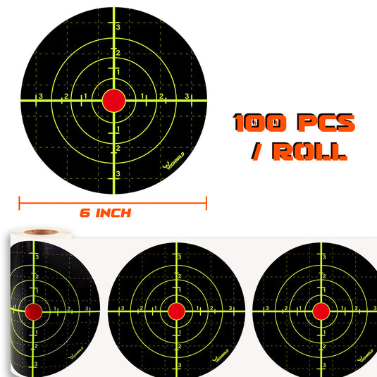 6 Inch Splatter Target Stickers - 100 Pack