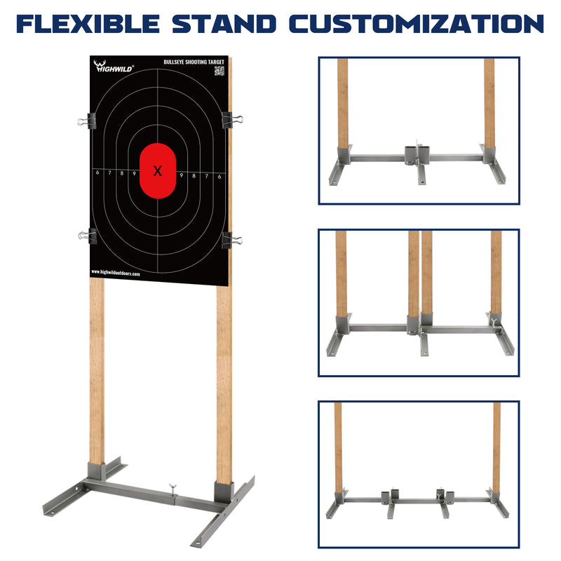 Load image into Gallery viewer, Adjustable Target Stand Base Paper Target Stands Triple Set

