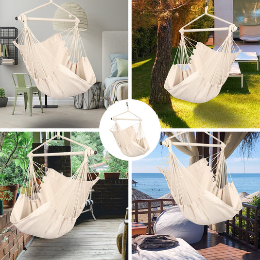Hanging Hammock Chair Beige Highwild