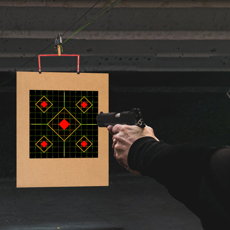 Load image into Gallery viewer, Sight in Stick Splatter Adhesive Shooting Targets - Splash Effect of Multiple Colors - 12 x 12 Inch
