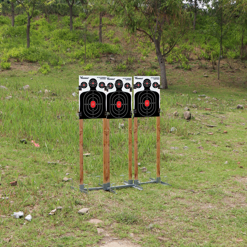 Load image into Gallery viewer, Adjustable Target Stand Base Paper Target Stands Triple Set
