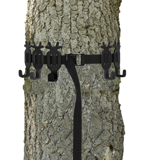 Treestand Strap Gear Hangers for Hunting Gears Bow - 5 Hooks Set (Black)