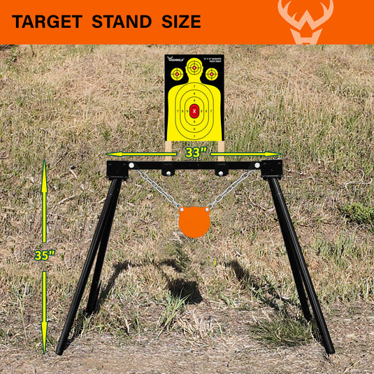 3/8" AR500 Steel Targets System 6" Gong with Stand and 12" X 18" Silhouette Paper Targets