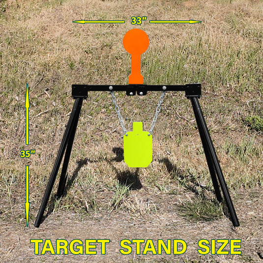 3/8" AR500 Steel Targets System 7"x 12" Silhouette with Stand and Auto Reset Popper