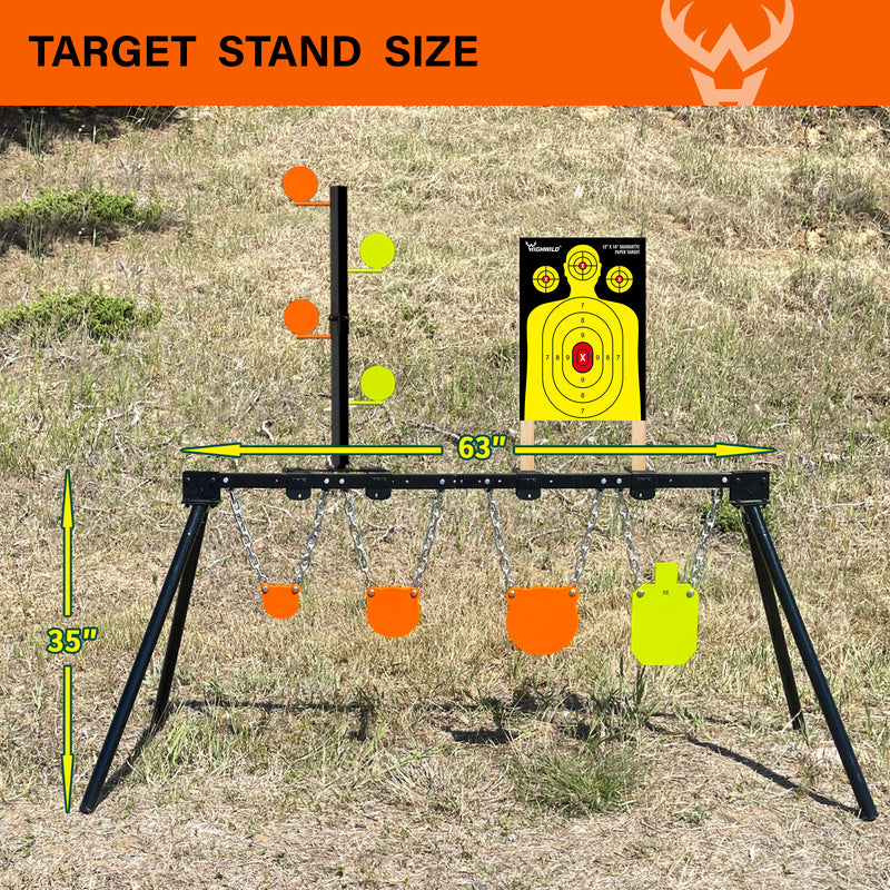 Load image into Gallery viewer, 3/8&quot; AR500 Steel Targets System 4&quot;, 6&quot;, 8&quot;  Gongs and 7&quot;x 12&quot; Silhouette with Stand, .22 Rimfire Dueling Tree and 12&quot; X 18&quot; Silhouette Paper Sheets
