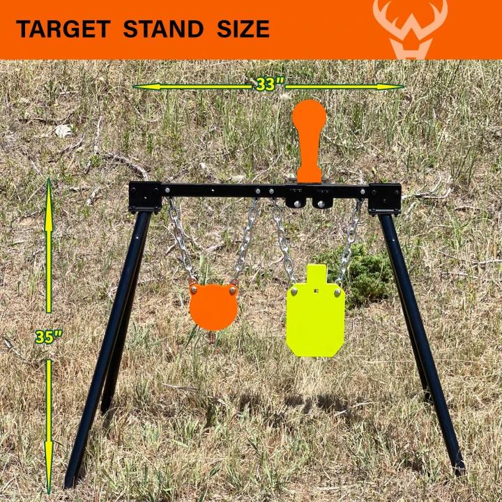 Load image into Gallery viewer, 3/8&quot; AR500 Steel Targets System 6&quot;  Gong and 7&quot;x 12&quot; Silhouette with Stand and Auto Reset Popper
