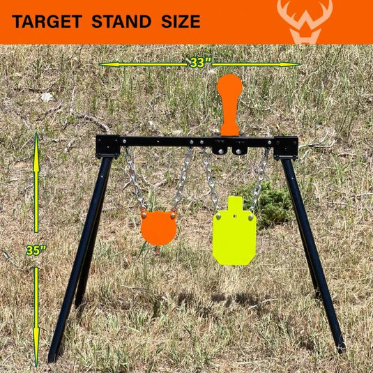 3/8" AR500 Steel Targets System 6"  Gong and 7"x 12" Silhouette with Stand and Auto Reset Popper