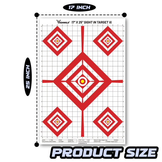 Range Paper Targets Ruler Sight in Shooting Range Paper Target - 17X25 Inches – Highwild