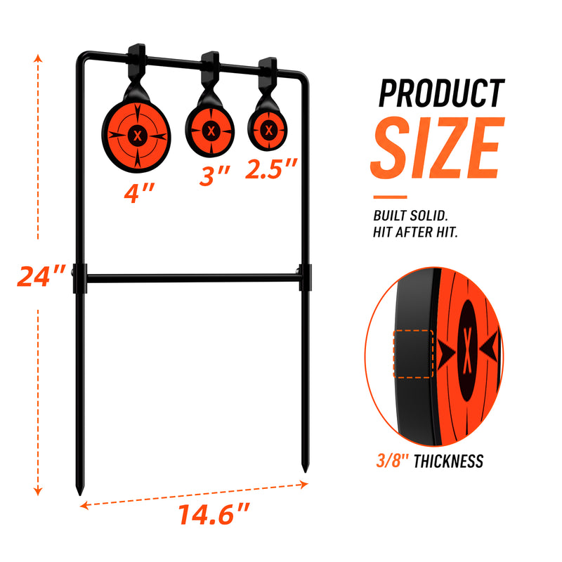 Load image into Gallery viewer, 3/8" Thick Triple Gong Spinner Target
