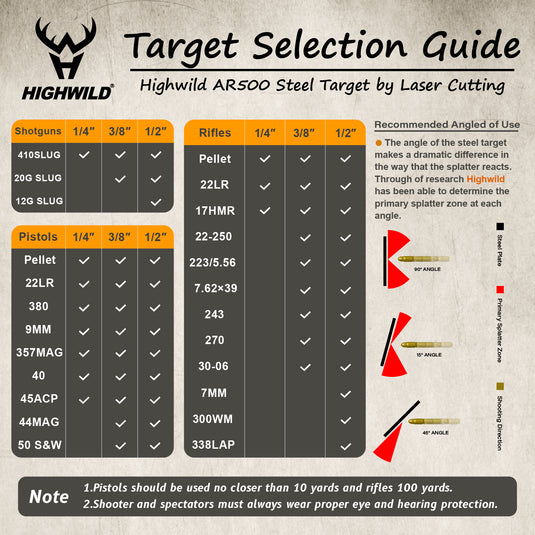 3/8" AR500 Steel Targets System 6"  Gong and 7"x 12" Silhouette with Stand and Auto Reset Popper