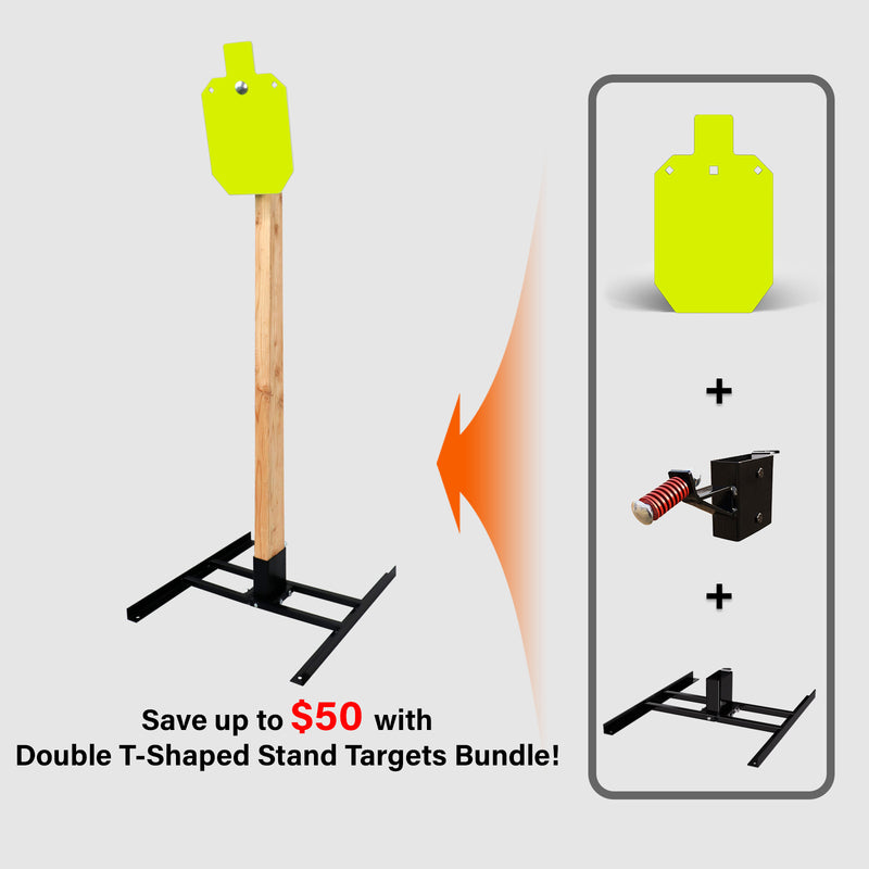 Load image into Gallery viewer, Double T-Shaped Base Stand + 2X4 Target Hanger + 3/8" Thick X 7" X 12" Torso Target
