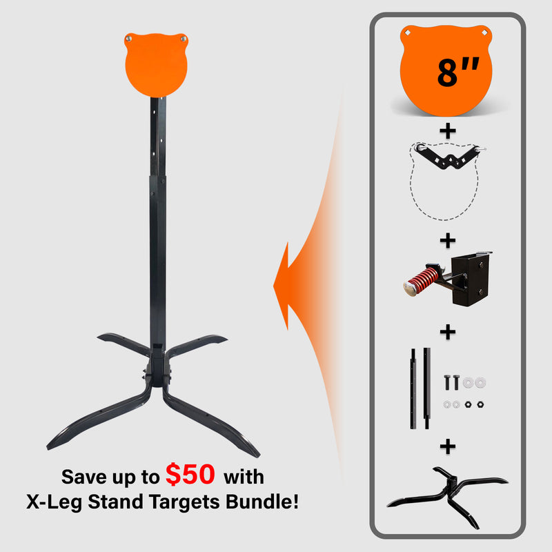 Load image into Gallery viewer, X-leg Base Stand + 2X4 Target Hanger + 3/8" Thick 8" Gong + Adjustable Steel Post
