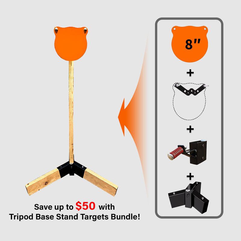 Load image into Gallery viewer, Tripod Base Stand + 2X4 Target Hanger + 3/8" Thick 8" Gong
