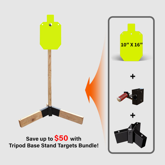 Tripod Base Stand + 2X4 Target Hanger + 3/8" Thick 10" X 16" Torso
