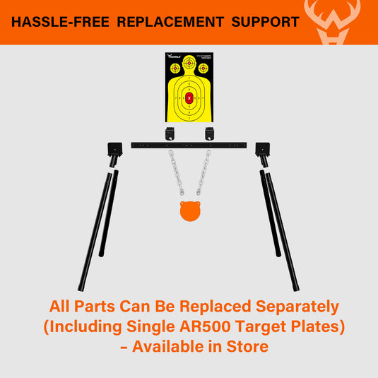 3/8" AR500 Steel Targets System 6" Gong with Stand and 12" X 18" Silhouette Paper Targets
