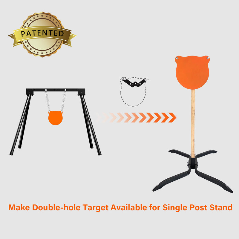 Load image into Gallery viewer, X-leg Base Stand + 2X4 Target Hanger + 3/8" Thick 6" Gong + Adjustable Steel Post
