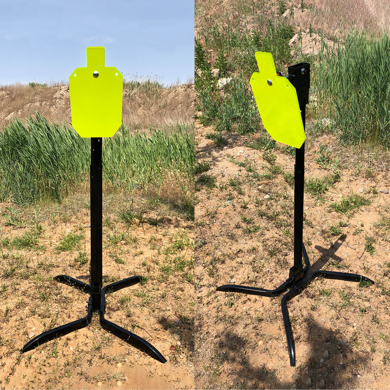 Load image into Gallery viewer, X-leg Base Stand + 2X4 Target Hanger + 3/8" Thick 10" X 16" Torso + Adjustable Steel Post
