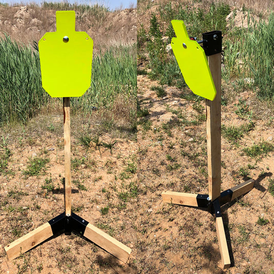 Tripod Base Stand + 2X4 Target Hanger + 3/8" Thick 10" X 16" Torso