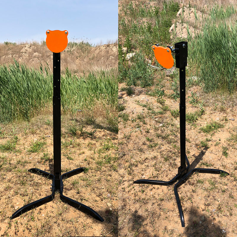 Load image into Gallery viewer, X-leg Base Stand + 2X4 Target Hanger + 3/8" Thick 6" Gong + Adjustable Steel Post
