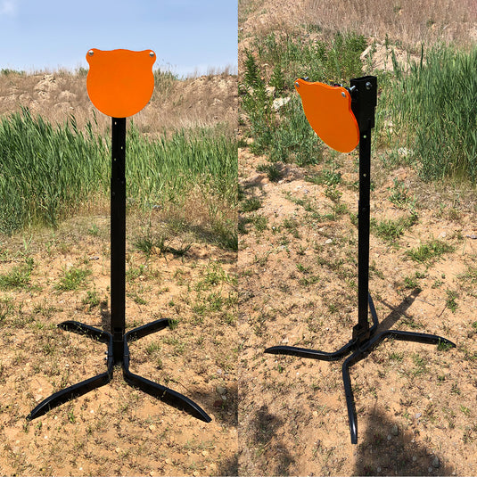 X-leg Base Stand + 2X4 Target Hanger + 3/8" Thick 10" Gong + Adjustable Steel Post