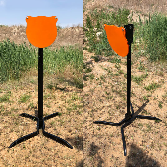 X-leg Base Stand + 2X4 Target Hanger + 3/8" Thick 12" Gong + Adjustable Steel Post