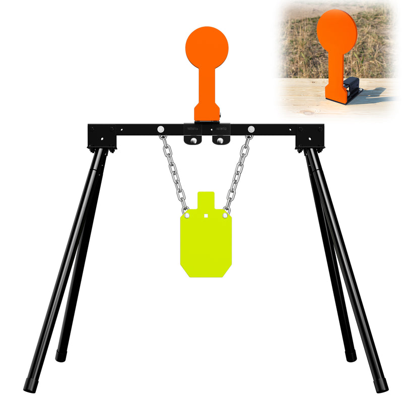 Load image into Gallery viewer, 3/8&quot; AR500 Steel Targets System 7&quot;x 12&quot; Silhouette with Stand and Auto Reset Popper
