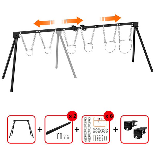 Highwild AR500 Steel Shooting Target Stand System – 1 Stand, 2 Chains, 6+8 Gong - View #2