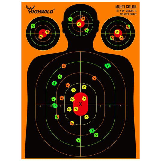 Splat Target Cut Out Silhouette Splatter Paper Targets - Splash Effect of Multiple Colors ...